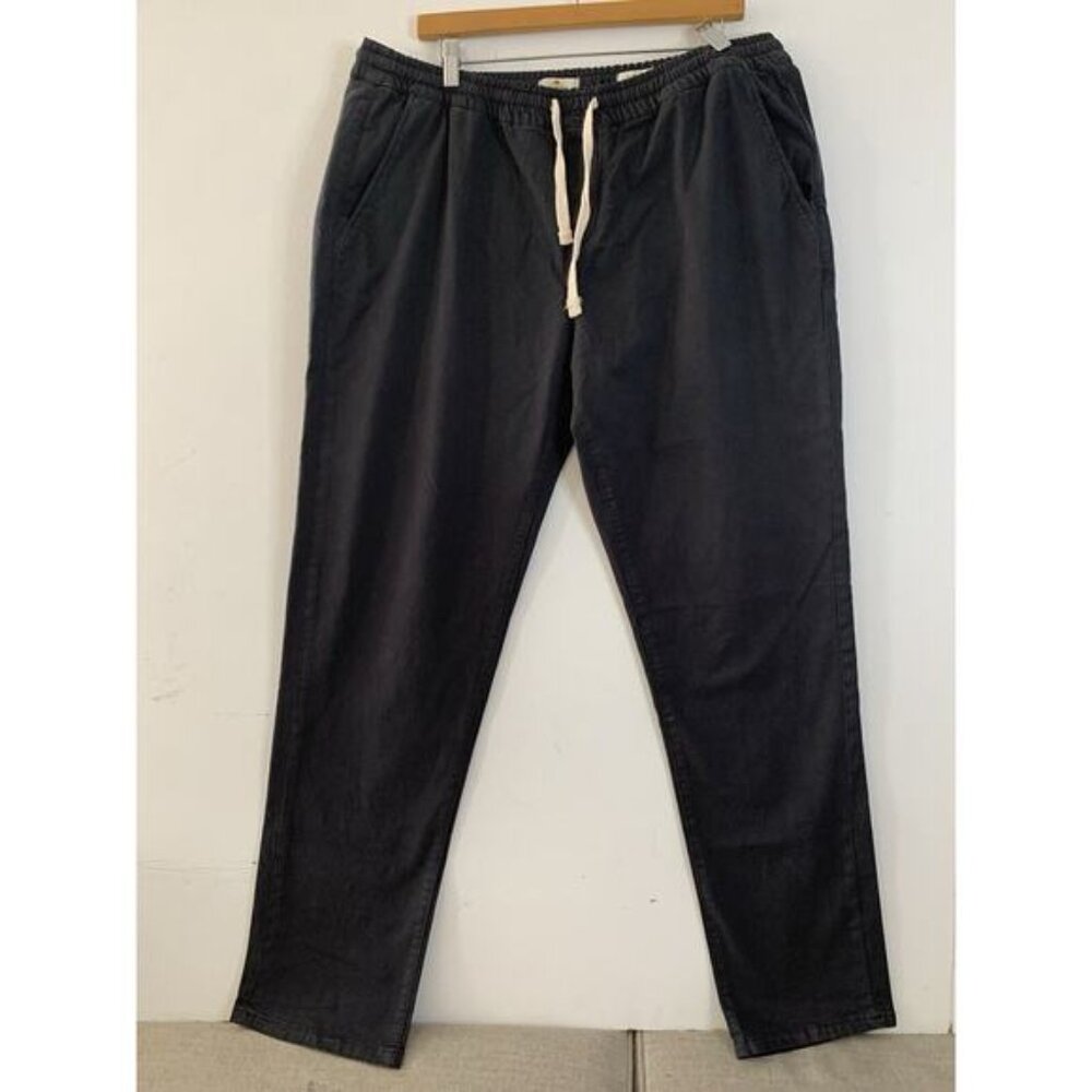 Marine Layer Saturday Pants Washed Black Drawstring Waist Slim Fit Mens SZ XXL